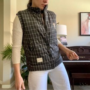 JAPANESE TYAKASHA Grey Checkered Puffer Vest